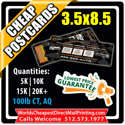 3.5x8.5 Postcards & Rackcards - 3.5x8.5